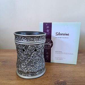 Scentsy Warmer Full Size Silverwine Retired New In Box Classic Ornate Scrollwork